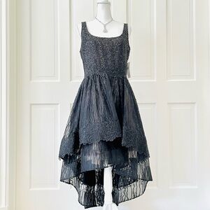 Rene Ruiz black formal scoop neck dress L